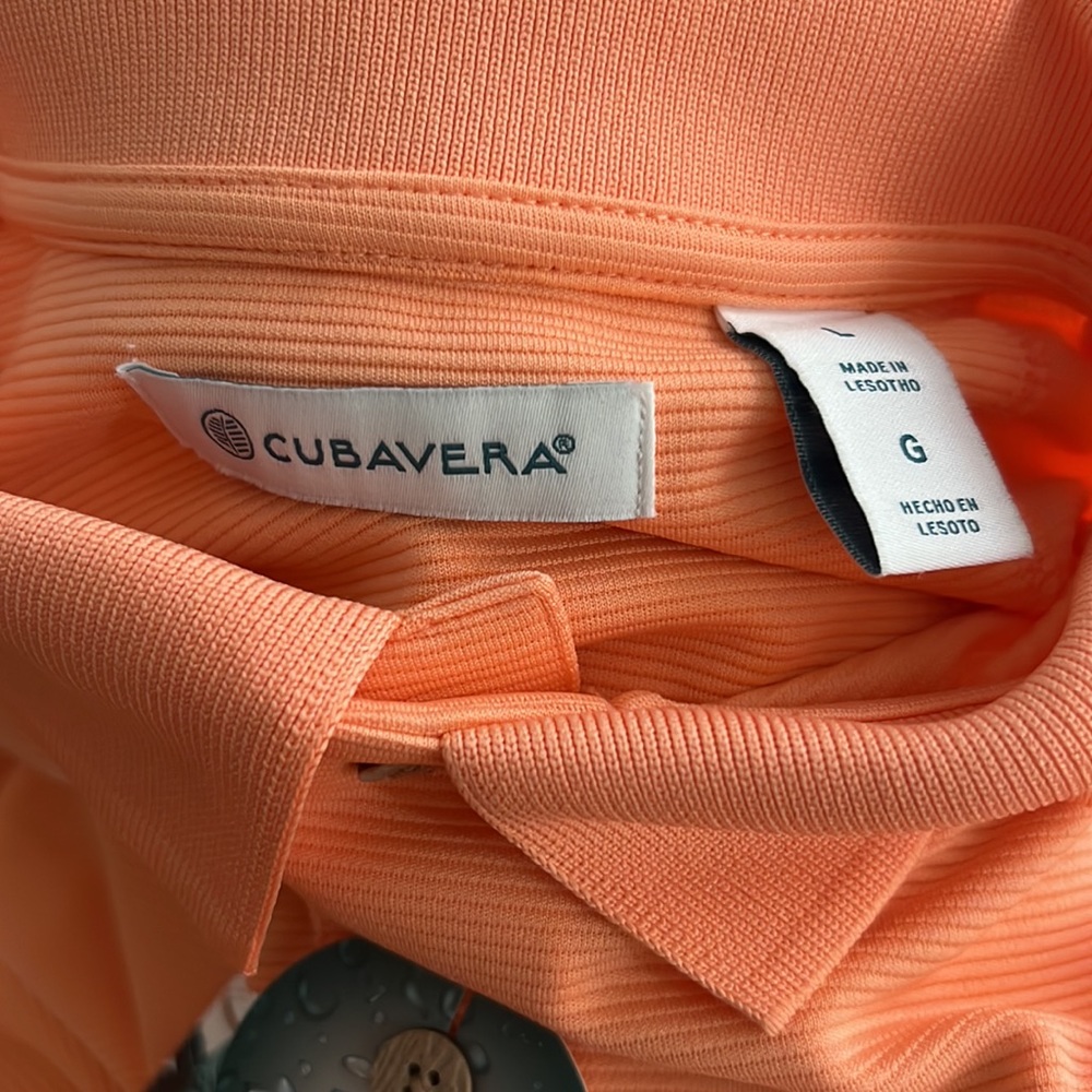 Cubavera Polo Shirt Size Large Papaya Punch New With Tags - Picture 5 of 6